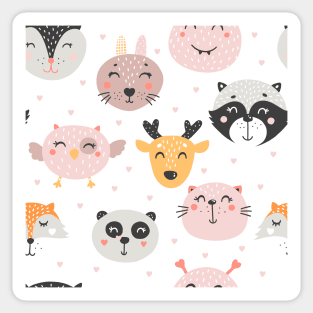 Woodland Animals Kids Print Sticker